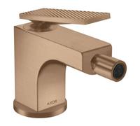 hansgrohe AXOR Citterio Mitigeur de bidet, finition losange, garniture de vidage à tirette, saillie 112mm, 39201310, Couleur: Or rouge brossé