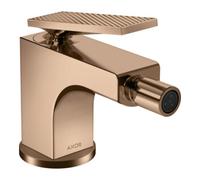 hansgrohe AXOR Citterio Mitigeur de bidet, finition losange, garniture de vidage à tirette, saillie 112mm, 39201300, Couleur: Rouge poli or