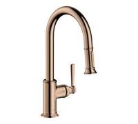 Hansgrohe hansgrohe Mitigeur monocommande évier 180 Axor Montreux avec douchette extractible, rouge or poli Quantité:1