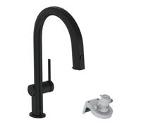 Hansgrohe hansgrohe Mitigeur monocommande évier Aqittura M91 avec douchette, sans filtre, 1 jet, noir mat Quantité:1