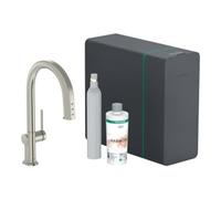 Hansgrohe hansgrohe Mitigeur monocommande évier Aqittura M91 SodaSys 210, bec, kit de démarrage, ED Quantité:1