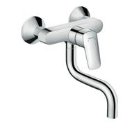 Hansgrohe hansgrohe Mitigeur monotrou Logis M31 montage mural, 1 jet, bec bas, chrome Quantité:1