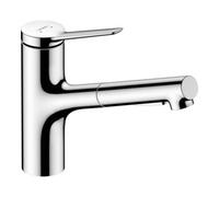 Hansgrohe hansgrohe Mitigeur monotrou pour évier 150 Zesis M33 avec douchette extractible, 2 jets, sBox lite, chrome Quantité:1