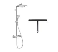 Hansgrohe - Hansgrohe Set de douche Crometta E 240 + cadeau gratuit raclette de douche en siliocone, noir (27271000-HSC)