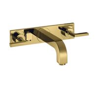 hansgrohe AXOR Citterio mitigeur lavabo 3 trous encastré, bec 222mm, béqu'illes, plaque pour montage mural, 39148990, Couleur: Optique en or poli