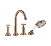 Hansgrohe hansgrohe Set de montage Axor Montreux 4 voies, avec tête croisée, brossé or rouge Quantité:1