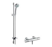 Hansgrohe hansgrohe Système de douche Croma 100 Multi 958 mm Barre de douche, avec thermostat, chrome Quantité:1