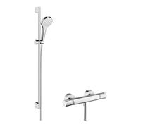 Hansgrohe hansgrohe Système de douche Croma Select S 959 mm Barre de douche, avec thermostat, blanc/chrome Quantité:1