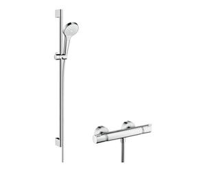 Hansgrohe hansgrohe Système de douche Croma Select S 959 mm Barre de douche, avec thermostat, blanc/chrome Quantité:1