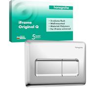 hansgrohe iFrame Original Q - Plaque de commande wc suspendu, pour double chasse d'eau, compatible avec le système de montage iFrame universal de hansgrohe, Chromé, 66001000