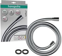 hansgrohe Isiflex - Flexible de douche universel 1,25 m, tuyau de douche avec protection anti-pliure et écrou tournant anti-torsion, avec joints d'étanchéité, Chromé