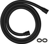 hansgrohe Isiflex Tuyau de douche universel, 1,25 m, avec protection anti-torsion, flexible avec protection anti-torsion et joints d'étanchéité, noir mat