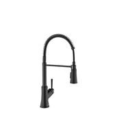hansgrohe Joleena Robinet de cuisine commercial noir avec pulvérisateur extractible, robinet pour évier de cuisine, noir mat 04792670, 49,3 cm de haut