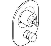Hansgrohe hansgrohe Kit de conversion mitigeur baignoire encastré, Lo.P. 80 mm, avec tirette, chrome Quantité:1