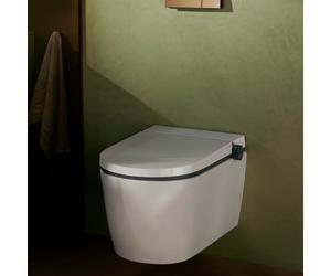 hansgrohe LavaPura Element S WC lavant suspendu avec AquaHelix Flush, avec abattant WC, 63021450,