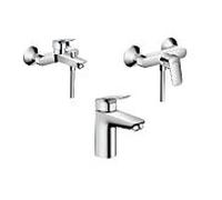 hansgrohe Logis Badarmaturen Set chrom, für Waschtisch, Dusche, Badewanne