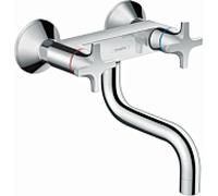 hansgrohe Logis mélangeur de cuisine 71287000 Bec bas, montage mural, bec orientable, chromé