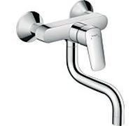 hansgrohe Logis mélangeur de cuisine mural 71836000 chrome, montage mural, bec pivotant 180 °