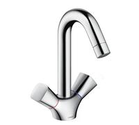 Hansgrohe Mitigeur de lavabo sur pied Logis 71221000 2 poignées sans garniture de vidange chromé