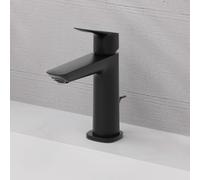 hansgrohe Logis Mitigeur de lavabo Fine, CoolStart, ComfortZone110, bonde à tirette, saillie 121mm, 71254670, Couleur: noir mat