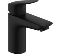 hansgrohe Logis - Mitigeur de lavabo avec tirette et vidage, Robinet de salle de bain avec hauteur sous bec 100 mm, économie d'eau (EcoSmart), Noir mat, 71171670