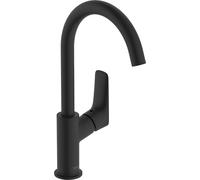Hansgrohe Mitigeur de lavabo sur pied Logis 71131670 – ComfortZone 210, noir mat, EcoSmart