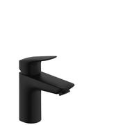 hansgrohe Logis Mitigeur de lavabo, ComfortZone100, garniture découlement Push Open, saillie 108mm, 71107670, Couleur: noir mat