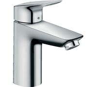 hansgrohe Logis Mitigeur de lavabo, Lowflow, ComfortZone100, garniture de vidage à tirette, saillie 108mm, chromé, 71104000