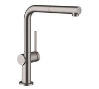 Hansgrohe M54 - Mitigeur d'évier Talis avec bec extractible, sBox, chrome noir brossé 72809340