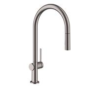Hansgrohe M54 - Mitigeur d'évier Talis avec douchette extractible, sBox, chrome noir brossé 72801340