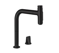 Hansgrohe M71 - Mitigeur d'évier M7120-H200 avec douchette extractible, installation 2 trous, sBOX, noir mat 73818670