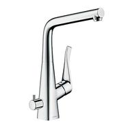 hansgrohe Metris M71 Mitigeur de cuisine 320, avec robinet d'arrêt, 1 jet, chromé, 14888000