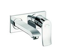 hansgrohe Metris Metris Mitigeur lavabo encastré mural, Bec court 165mm, chromé, 31251000