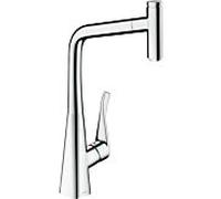 hansgrohe Metris mitigeur d'évier 73807000 avec bec extractible, 1jet, sBox, chromé