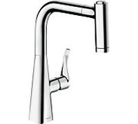 hansgrohe Metris mitigeur d'évier 73823000 avec douchette extractible, 2jet, sBox, chromé