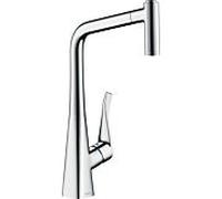hansgrohe Metris mitigeur d'évier 73824000 avec douchette extractible, 2jet, sBox, chromé