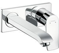 hansgrohe Metris mitigeur monocommande de lavabo encastré avec bec 225 mm pour montage mural, 31086000
