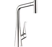 hansgrohe Metris Robinet de cuisine M71 31 14820800 douchette extractible, 2jets, aspect inox