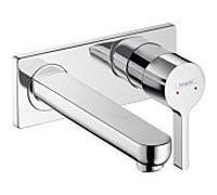 hansgrohe Metris S robinetterie murale pour lavabo 31163000 robinetterie à encastrer pour lavabo, bec 225mm, chromé