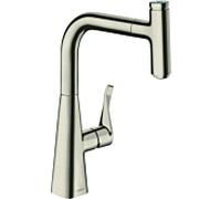 hansgrohe Metris Select 240 mélangeur de cuisine 14857800 Inox optique, pivotant, extractible. Bec