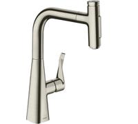 hansgrohe Metris Select mélangeur de cuisine 73822800 avec douchette extractible, 2jet, aspect inox