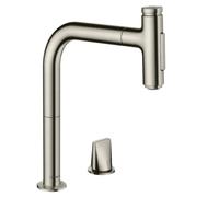 hansgrohe Metris Select M71 Mitigeur de cuisine pivotant, avec douchette extractible, 73819800,