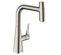 hansgrohe Metris Select mélangeur de cuisine 73822800 avec douchette extractible, 2jet, aspect inox