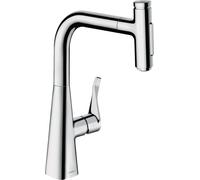 hansgrohe Metris Select mélangeur de cuisine 73817000 avec douchette extractible, 2jet, sBox, chromé