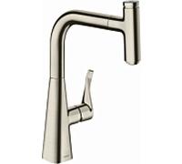 hansgrohe Metris Select M7115-H240 Robinet de cuisine 73802800, aspect acier inoxydable, coulissant Bec, sBox