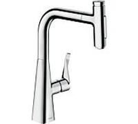 Hansgrohe Mitigeur de cuisine Metris Select M71 240 avec douchette extractible 2 jets, chrome