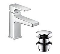 hansgrohe Metropol 100 mitigeur lavabo 32500000 chromé , pour lave-mains , avec ouverture