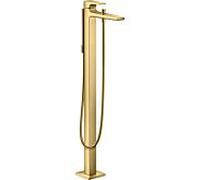 hansgrohe Metropol mitigeur monocommande de bain, sur pied, poignée de levier, saillie de 235mm, 32532990, Couleur: Optique en or poli