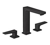 Hansgrohe Mitigeur de lavabo Metropol 32515670 – 3 trous, bonde Push-Open, noir mat