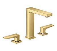 hansgrohe Metropol Mélangeur lavabo 3 trous 160, poignées à levier, vidage par pression, saillie 152mm, 32515990, Couleur: Optique en or poli